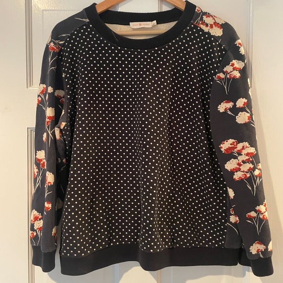 Tory Burch Tops - Floral and Polka Dot Sweat Shirt xl tory burch